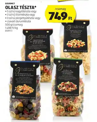 ALDI GOURMET OLASZ TÉSZTA 500g ajánlat