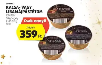 ALDI GOURMET KACSA VAGY LIBAMÁJPÁSTÉTOM 50g ajánlat