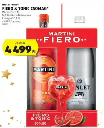 ALDI MARTINI FIERO 1l KINLEY TONIC 1,5l CSOMAG ajánlat