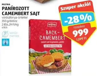 ALDI MILFINA PANÍROZOTT CAMEMBERT SAJT 350g ajánlat