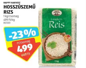 ALDI HAPPY HARVEST HOSSZÚSZEMŰ RIZS 1 kg ajánlat