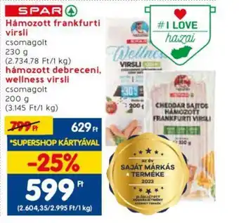 Spar SPAR Hámozott frankfurti virsli 230g ajánlat