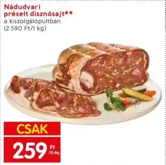 Spar Nádudvari préselt disznósajt 10dkg ajánlat