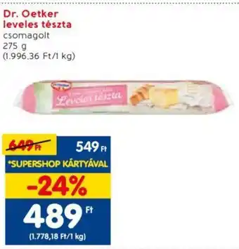 Spar Dr Oetker leveles tészta 275g ajánlat