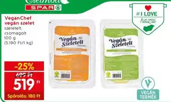 Spar Vegan Chef vegán szelet 100g ajánlat