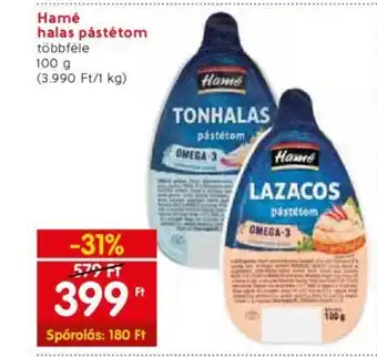 Spar Hamé halas pástétom 100g ajánlat