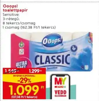 Spar Ooops toalettpapír ajánlat