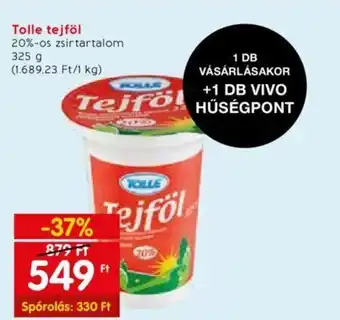 Spar Tolle tejföl 325g ajánlat
