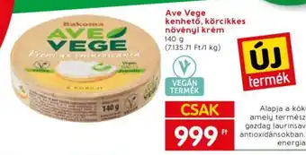 Ave Vege kenhető, körcikkes növényi krém 140 g