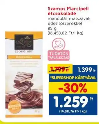 Spar Szamos Marcipell étcsokoládé 85 g ajánlat