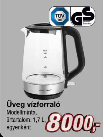 Üveg vízforraló 1 db