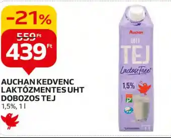 Auchan AUCHAN KEDVENC LAKTÓZMENTES UHT DOBOZOS TEJ 1 l ajánlat