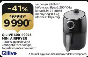 Auchan QILIVE 600119925 MINI AIRFRYER 1 db ajánlat