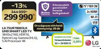 Auchan LG 75UR78003LK UHD SMART LED TV 1 db ajánlat