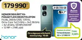 Auchan HONOR 90 KÁRTYA FÜGGETLEN OKOSTELEFON ajánlat