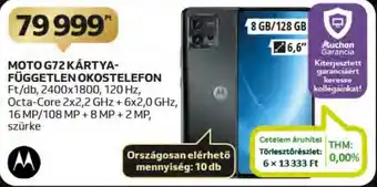 Auchan MOTO G72 KÁRTYAFÜGGETLEN OKOSTELEFON ajánlat