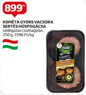 Auchan KOMÉTA GYORS VACSORA SERTÉS HÚSPOGÁCSA 250g ajánlat