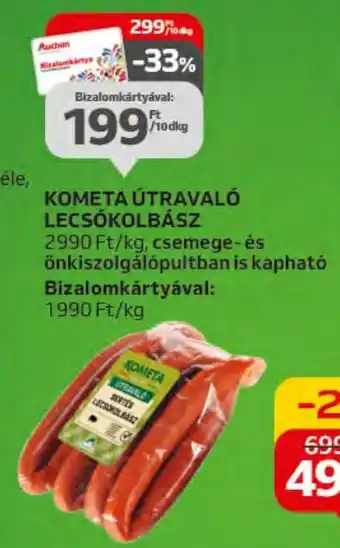 Auchan KOMETA ÚTRAVALÓ LECSÓKOLBÁSZ 10dkg ajánlat