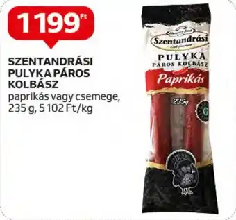 Auchan SZENTANDRÁSI PULYKA PÁROS KOLBÁSZ 235g ajánlat
