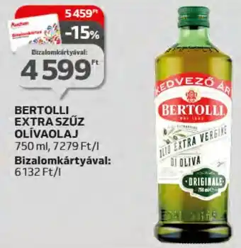 Auchan BERTOLLI EXTRA SZŰZ OLÍVAOLAJ 750 ml ajánlat