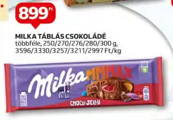 Auchan MILKA TÁBLÁS CSOKOLÁDÉ 250/270/276/280/300 g ajánlat