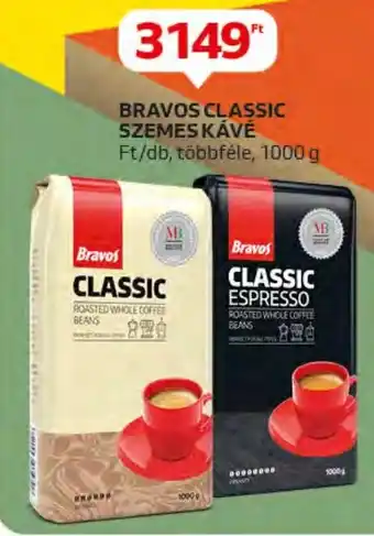 Auchan BRAVOS CLASSIC SZEMES KÁVÉ 1000 g ajánlat