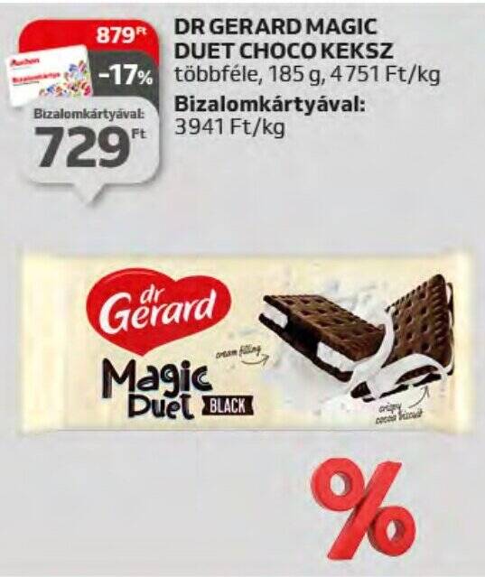 Auchan DR GERARD MAGIC DUET CHOCO KEKSZ 185 g ajánlat