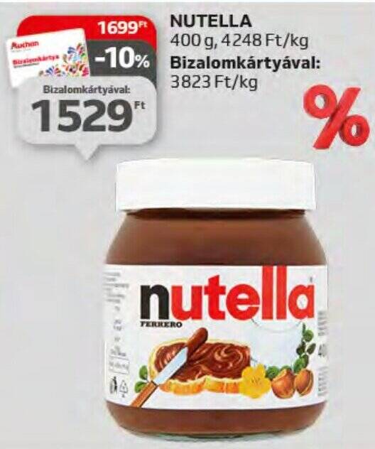 Auchan NUTELLA 400 g ajánlat