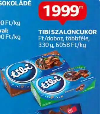 Auchan TIBI SZALONCUKOR 330g ajánlat