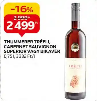 THUMMERER TRÉFLI, CABERNET SAUVIGNON SUPERIOR VAGY BIKAVÉR 0,75l