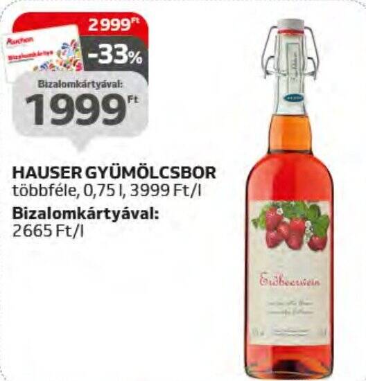 Auchan HAUSER GYÜMÖLCSBOR 0,75l ajánlat