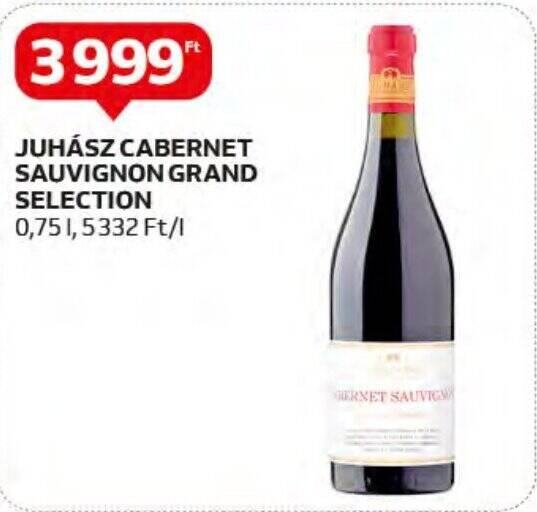 Auchan JUHÁSZ CABERNET SAUVIGNON GRAND SELECTION 0,75l ajánlat