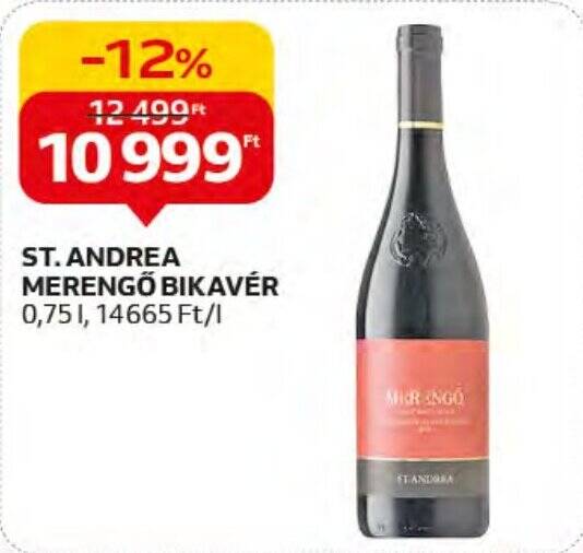 Auchan ST. ANDREA MERENGŐ BIKAVÉR 0,75l ajánlat