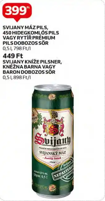 SVIJANY MÁZ PILS, 450 HIDEGKOMLÓS PILS VAGYRYTÍŘ PRÉMIUM PILS DOBOZOS SÖR 0,5l