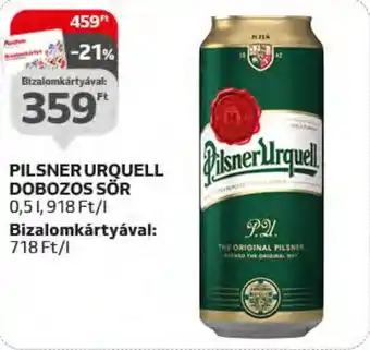 Auchan PILSNER URQUELL DOBOZOS SÖR 0,5l ajánlat