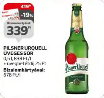 Auchan PILSNER URQUELL ÜVEGES SÖR 0,5l ajánlat