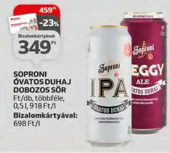 Auchan SOPRONI ÓVATOS DUHAJ DOBOZOS SÖR 0,5l ajánlat