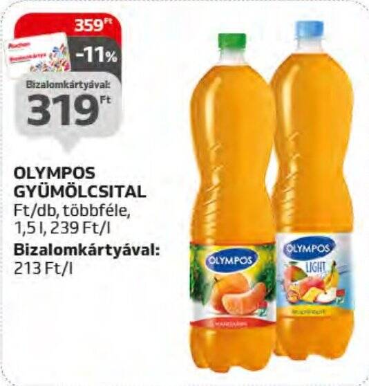 Auchan OLYMPOS GYÜMÖLCSITAL 1,5l ajánlat