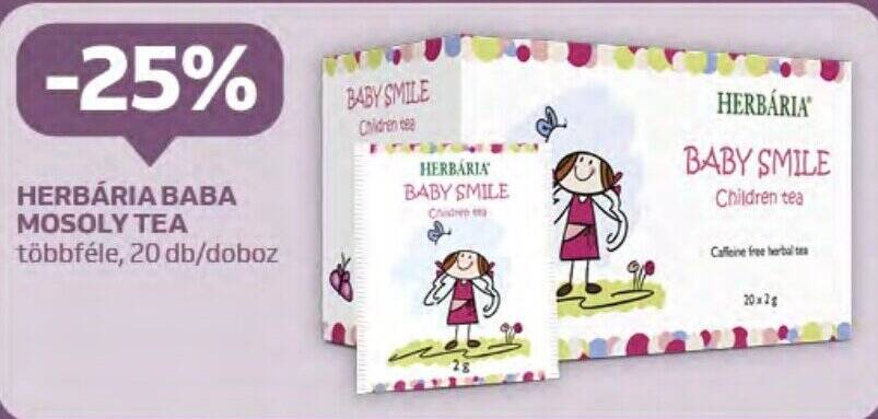 Auchan HERBÁRIA BABA MOSOLY TEA 20 db ajánlat