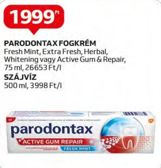 Auchan PARODONTAX FOGKRÉM stb. 75 / 500 ml ajánlat