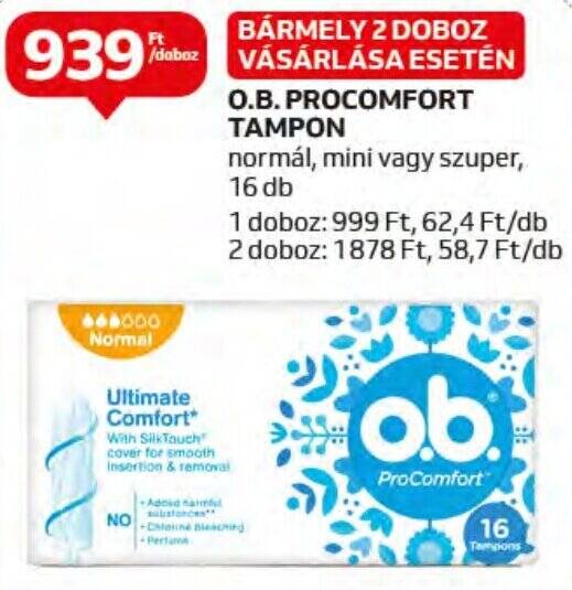 Auchan O.B. PROCOMFORT TAMPON 16 db ajánlat