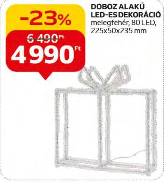 Auchan DOBOZ ALAKÚ LED-ES DEKORÁCIÓ 1 db ajánlat