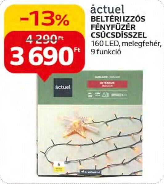 Auchan actuel BELTÉRI IZZÓS FÉNYFÜZÉR CSÚCSDÍSSZEL 1 db ajánlat
