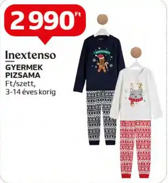Auchan Inextenso GYERMEK PIZSAMA szett ajánlat