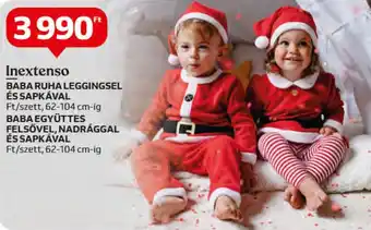 Auchan Inextenso BABA BABARUHA LEGGINGSEL ÉS SAPKÁVAL stb. szett ajánlat
