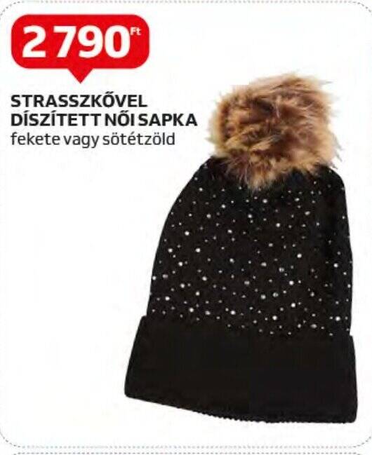 Auchan STRASSZKÖVEL DÍSZÍTETT NŐI SAPKA 1 db ajánlat