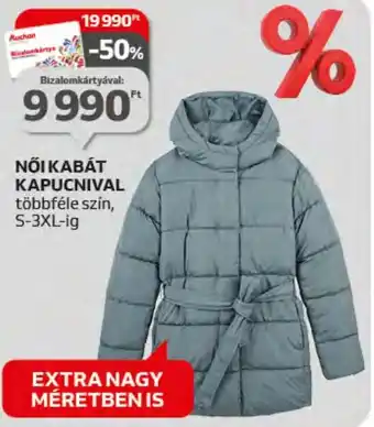 Auchan NŐI KABÁT KAPUCNIVAL 1 db ajánlat