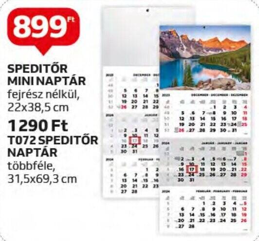Auchan SPEDITŐR MINI NAPTÁR 1 db ajánlat