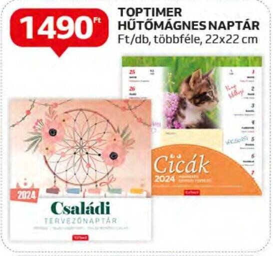 Auchan TOPTIMER HŰTŐMÁGNES NAPTÁR 1 db ajánlat