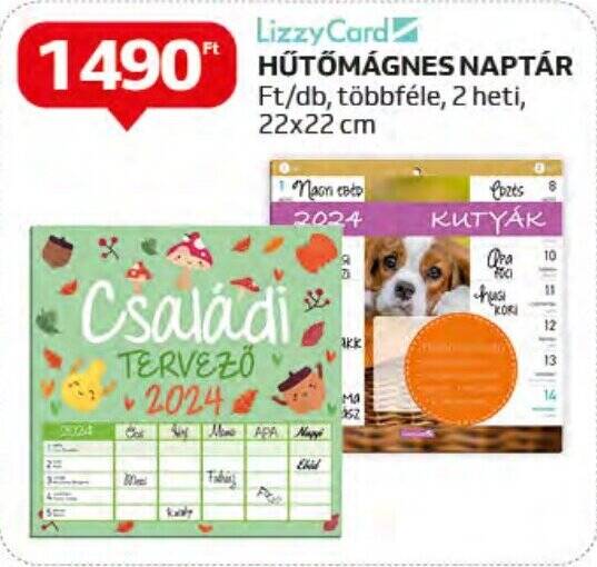 Auchan LizzyCard HÚTÖMÁGNES NAPTÁR 1 db ajánlat